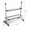 Portable 24 Rods Rack Fishing Rod Pole Holder Stand Organizer Storage Tool Black