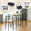 Small Table and 2 Chairs 3PCS Bar Kitchen Dining Breakfast Furniture Set W/Shelf