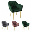 1x Velvet Upholstered Dining Chairs Kitchen Tub Armchair Seat Metal Gold Legs UK
