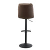 Set of 2 Bar Stools Brown Breakfast Stools With Foot Rest Swivel Gas Lift Modern