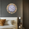 Garden Wall Clock Outdoor Decor Stone Effect Thermometer Humidity Home Bathroom