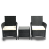 Outdoor Rattan Garden Furniture 3PCS Bistro Set Patio Wicker Table & Chair Set.