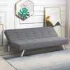 3 Seater Convertible Fabric Sofa Bed Adjustable Lounger Grey Cushioned Sofabed