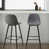2X Bar Stools Fabric/Faux Leather Pub Chairs Breakfast Kitchen Metal Leg Modern