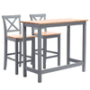 Pine Wood High Dining Table & 2 Chairs Breakfast Kitchen Dining Set Bar Bistro