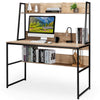 2 in 1 Computer Desk PC Laptop Table Writing Study Workstation Storage Bookcases