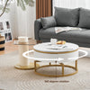 Nesting Coffee Tables Set of 2 Modern Rotatable Side End Tables Living Room BT