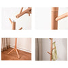 Beech Wooden Standing Coat Rack 8 Hooks Wood Tree Stand Coat Hat Handbag Rack