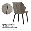 2 Pcs Dining Chair Grey Brown Cream Faux Leather Padded Chair Modern Living Room