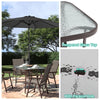 Glass Top Dining Garden Table Bistro Balcony Sun Parasol Large 150cm Tables Hole