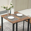 Modern Dining Table and Chairs Set 2/4 Seats Metal Frame Kitchen Home Grey/Brown