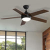 Silent 5 Wood Blades Ceiling Lamp Fan Light LED Chandelier Remote Control 3Speed