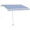 Freestanding Manual Retractable Awning 300x250 Blue/White W6W8