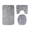 3Pc Non-Slip Bathroom Carpet Set Pedestal Rug+Lid Seat Toilet Cover+Bath Mat Pad