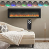 70in Electric Fireplace Touch Screen Glass Panel Remote Control with Crystal Set