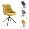 EVA MODERN VELVET DINING CHAIR PADDED SEAT SWIVEL METAL LEG KITCHEN SET OF 4