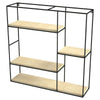 4 Tier Metal Wood Floating Wall Shelf Square Shelving Unit Storage Display Rack