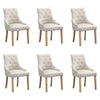 1/2/4/6 Dining Chairs Armchair High Back Linen/Velvet Upholstered Wood Legs Home