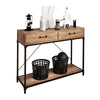 Wooden Console Side Table W/2 Drawer&Open Shelf Entry Hallway Furniture Storage