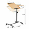 Mobile Laptop Table Adjustable Sit Stand Converter Lifting Desk Home Office Use