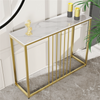 120CM Modern Glam Console Table Home Entryway Marble Sofa Porch Bar Accent Table