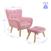 2 in 1 Children Kids Sofa Set Luxurious Velvet Armchair High Back Safety & Stool