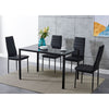 105cm 120cm Glass Dining Table and 4 /6 Padded Chairs Set Home Kitchen Furniture