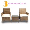 Outdoor Rattan Garden Furniture 3PCS Bistro Set Patio Wicker Table & Chair Set.
