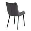 2 Velvet Dining Chairs High Back Kitchen Chairs Padded Stripe Seat Metal Legs