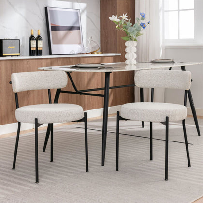 Dining Chairs Set of 2 Upholstered Accent Chairs Kitchen Chairs with Metal Legs