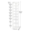 9 Tier Metal Shoe Rack Narrow Tall Shelf Organizer for Entryway Closet White