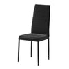 Set of 2 Dining Chairs Velvet Padded Seat Metal Legs Kitchen Dining Room Black