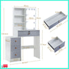 Large Dressing Table Stool Set with LED Lighted Mirror Vanity Makeup Desk White
