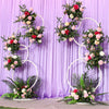 Round Wedding Arch Backdrop Rings Flower Balloon Lawn Silk Artificial Row Stand