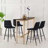 Pair of Bar Stools Upholstered Bar Chair Velvet Black Chair Modern Metal Legs