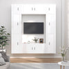 8 Piece TV Cabinet Set High Gloss White Engineered Wood V5R9