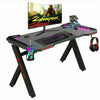 Professional Gaming Desk Gamer Table with RGB Lights Home Writing Workstation