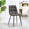 Set of 2 Faux Leather/Suede Dining Chairs Metal Legs Reception Restaurant Chair