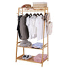 Wooden Clothes Rail Suits Shirts Trousers Hats Hanging Garment Rack w/Shoe Shelf