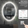 Ultra-thin Oval Bathroom Mirror LED Frameless Frosted Edges Shiny Vanity Mirror