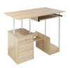 Small Computer Desk Keyboard Tray Study Writing Table Storage Bookshelf Drawer