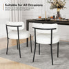 Modern Dining Chair Set Upholstered Kitchen Chairs TeddyFleece Velvet White Soft
