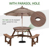 6 Seater Garden Picnic Table Bench & Parasol Chair Pub Beer Bistro Dining Table