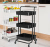 Storage Trolley On Wheels 3 Tier Kitchen Bathroom Storage Trolley Cart