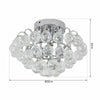 Crystal Ceiling Lamp Chandelier Flush Mount 3 Light Ф30cm Hallway Living room