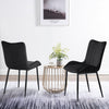 Set of 2 Dining Chairs Velvet Padded Seat Metal Legs High Back Chairs Kitchen UK