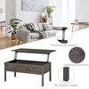 Modern Lift Top Coffee Table with Hidden Storage Floating Extendable Desk Tan