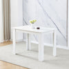 Modern White Dining Table for 2-4 Small Space Wooden Kitchen Table Writing Table