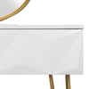 White Dressing Table Vanity Makeup Desk Set w/ Round Mirror Stool Drawer Bedroom
