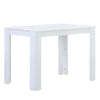 White Wooden Marble Look Breakfast Dining Table and Chairs Set of 2 Benches